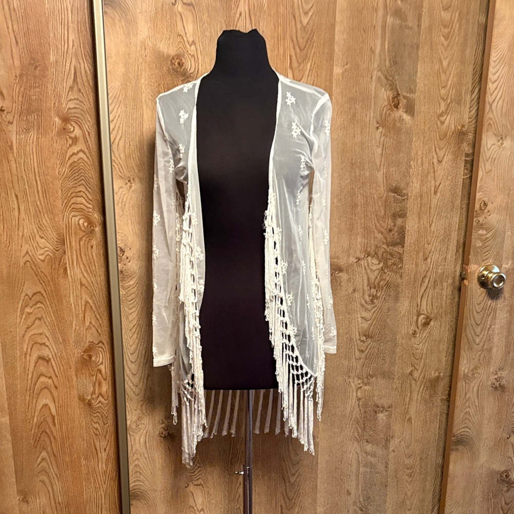 Elegant Sheer White Women's Cover-Up
